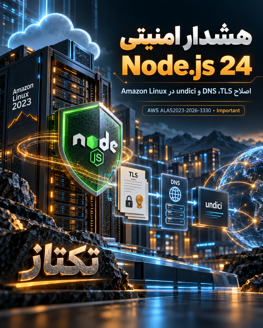 هشدار امنیتی Node.js 24 در Amazon Linux؛ اصلاح TLS، DNS و undici 7 هشدار امنیتی Node.js 24 در Amazon Linux؛ اصلاح TLS، DNS و undici