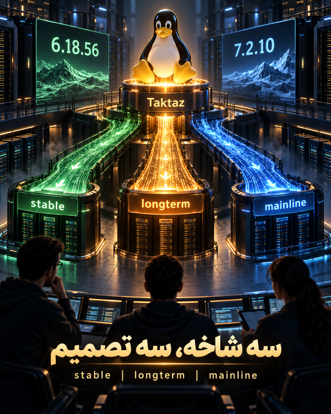 اسلاید 2: تفاوت شاخه‌های کرنل لینوکس