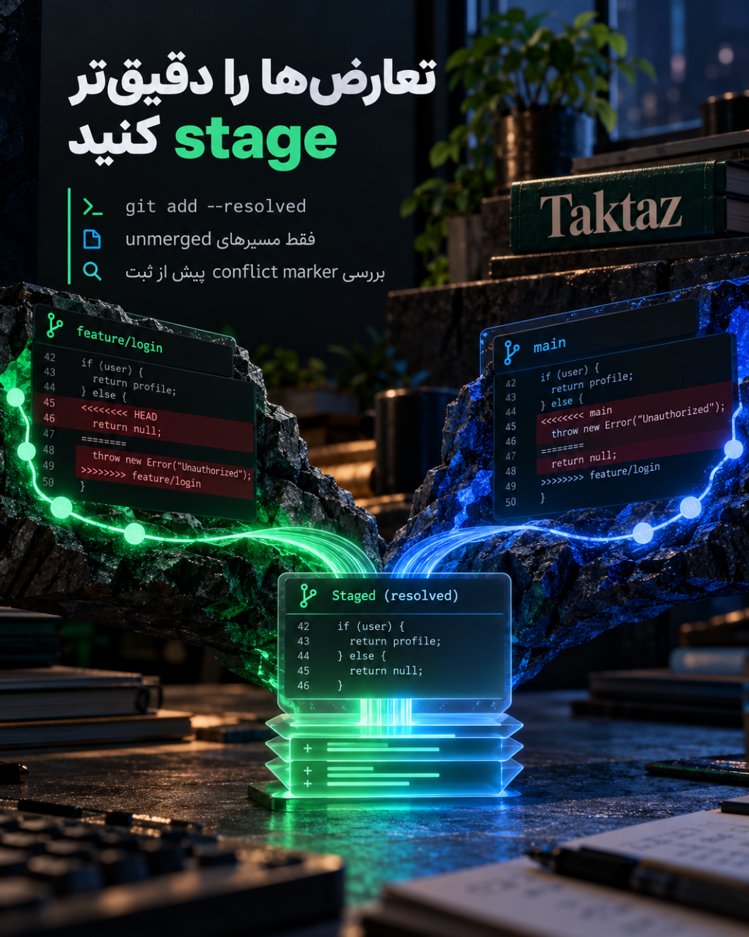 Git 2.56؛ تغییرات مهم برای حل تعارض و مخزنهای بزرگ 2 Git 2.56؛ حل دقیقتر تعارضها