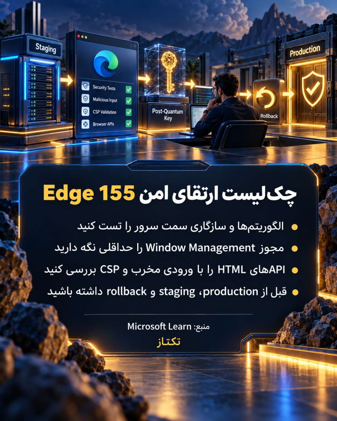 Microsoft Edge 155: رمزنگاری پساکوانتومی و APIهای تازه وب 9 Microsoft Edge 155 — اسلاید ۳